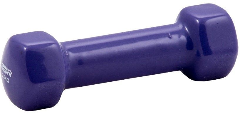 Гантель в виниловой оболочке PROFI-FIT 0,5 кг, форма шестигранник, фиолетовый