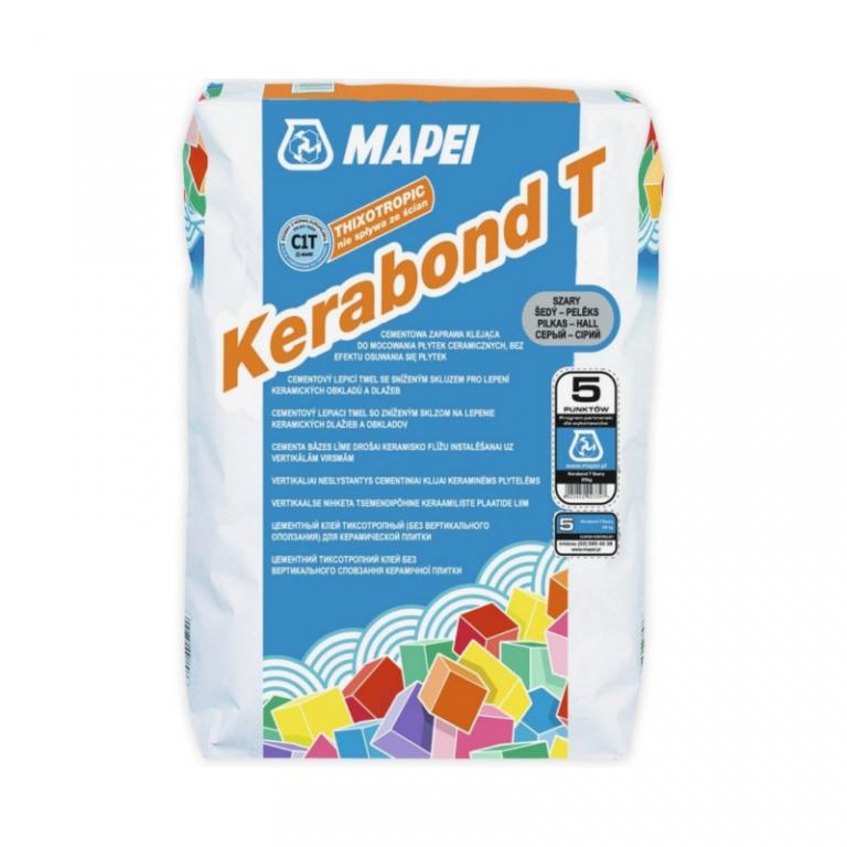 KERABOND T (Керабонд Т) клей на цементной основе для керамической плитки без вертикального оползания "MAPEI" (серый) - 25кг