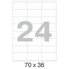 73634 Этикетки самоклеящиеся Mega label белые 70х36 мм (24 штуки на листе А4, 100 листов в упаковке)