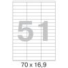 73641 Этикетки самоклеящиеся Pro Mega label белые 70х16.9 мм (51 штука на листе А4, 100 листов в упаковке)