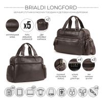 Вместительная деловая сумка BRIALDI Longford (Лонгфорд) relief brown