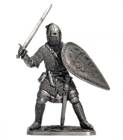 Русский воин-дружинник, 13 век (олово)