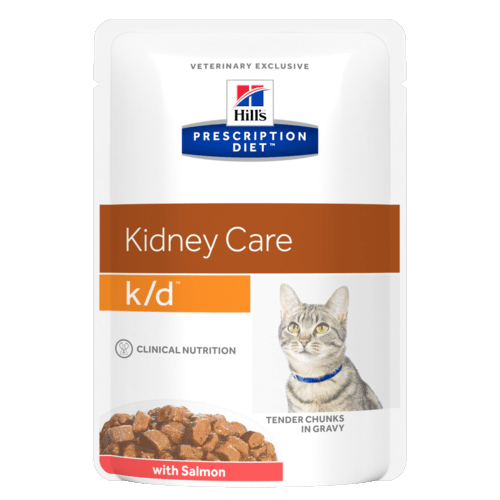 Консервы Hill's prescription Diet K/D Feline with Salmon паучи K/D для кошек при лечении почек с лососем 85 гр