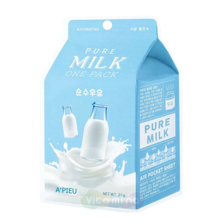A'Pieu Тканевая увлажняющая маска с молочными протеинами White Milk One-Pack, 21 мл