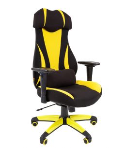 Кресло игровое Chairman GAME 14 ткань черно-желтая