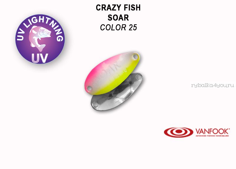 Колеблющаяся блесна Crazy Fish Soar 2,2 гр / цвет: 25