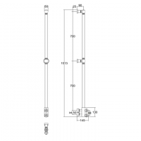 Хромированный полотенцесушитель-радиатор Margaroli Armonia 9-416/L схема 1
