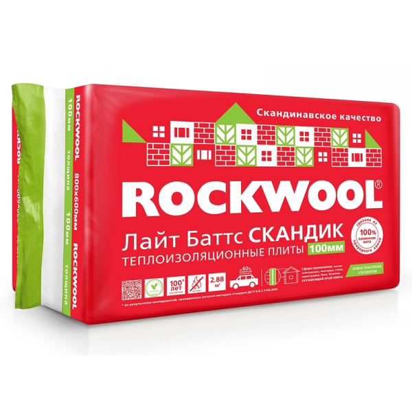 Утеплитель Rockwool Лайт Баттс Скандик - 2,88м2