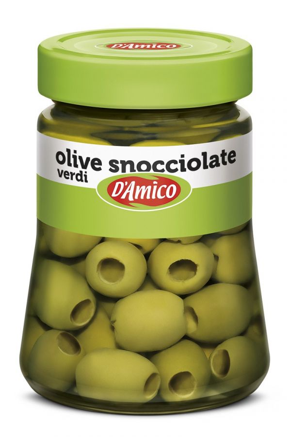 Оливки зеленые без косточки 290 г, Olive verdi snocciolate D'Amico 290 gr.