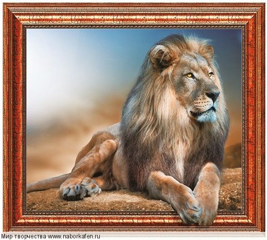 Алмазная вышивка New World 3D эффект «Седой лев»