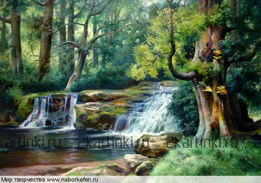 Алмазная вышивка Raduga (Paintboy) «Лесной водопад летом»