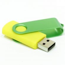 Флешки Twist Color желтые с зеленым 8-16-32 Gb