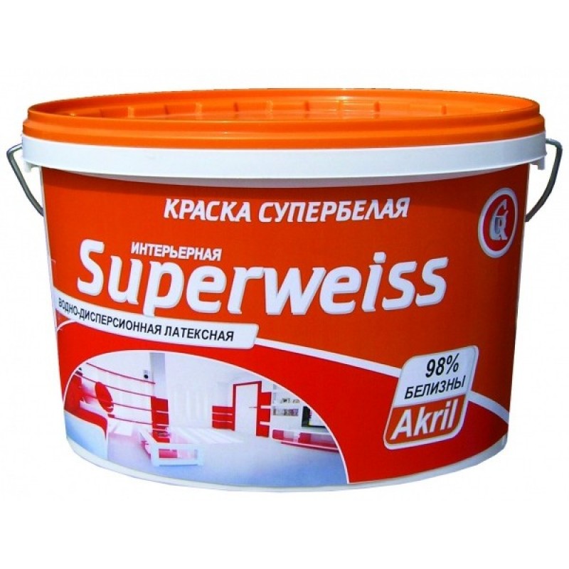 Краска "SUPERWEISS"-"СУПЕРБЕЛАЯ" "Гермес" - 25кг /ПВХ ведро