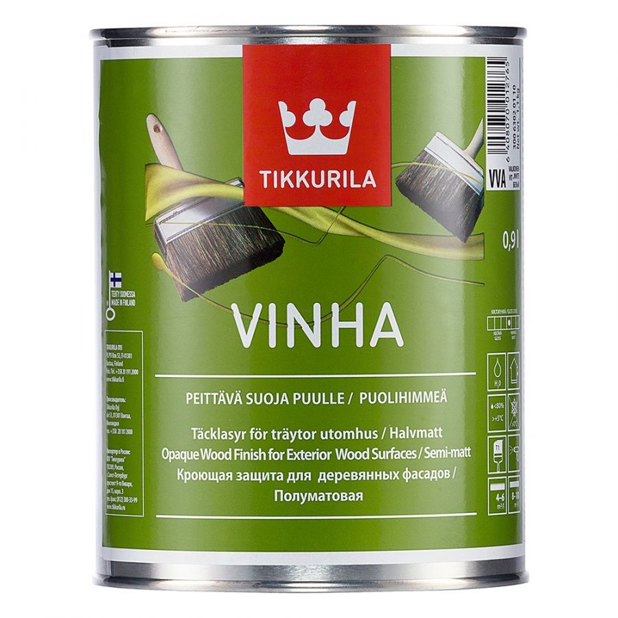 Полуматовый кроющий антисептик "Tikkurila" VINHA VVA (Винха) - 0,9л