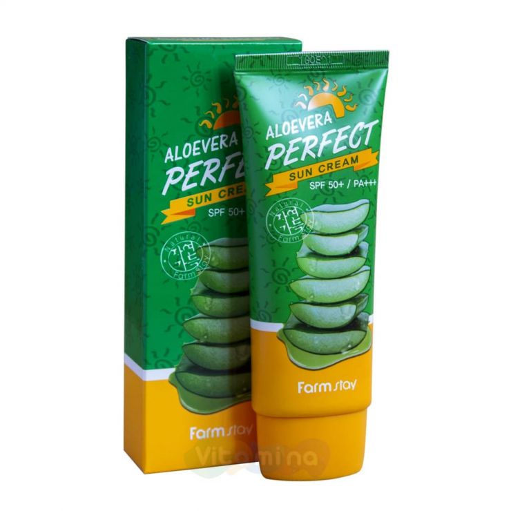 FarmStay Солнцезащитный крем с экстрактом алоэ Aloe Vera Perfect Sun Cream SPF50+PA+++, 70 мл