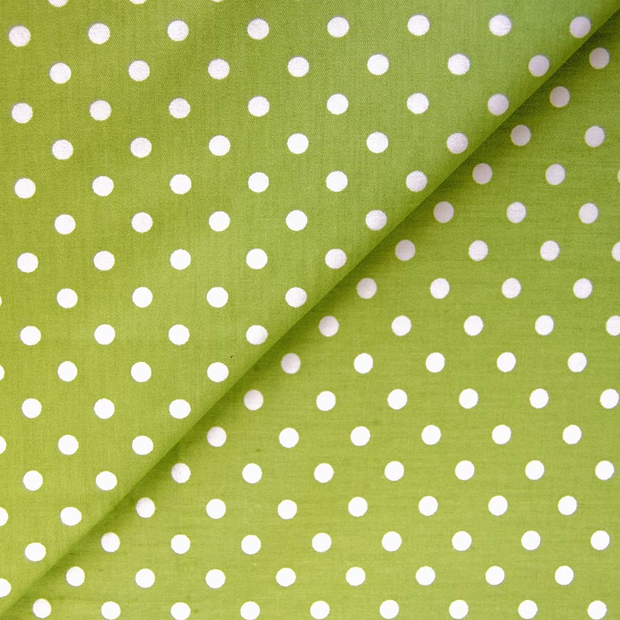 Ткань Хлопок Горошек на зеленом 50x40