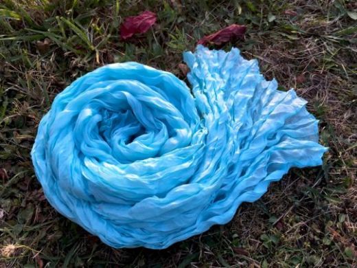 Голубой шарф из шелка, купить в Москве, интернет магазин