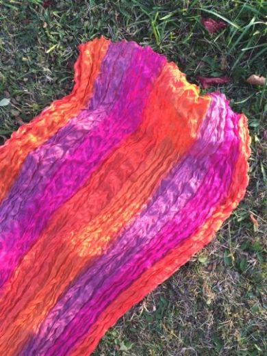 Розовый с оранжевым шелковый шарф из Индии. Купить в Москве, интернет магазин