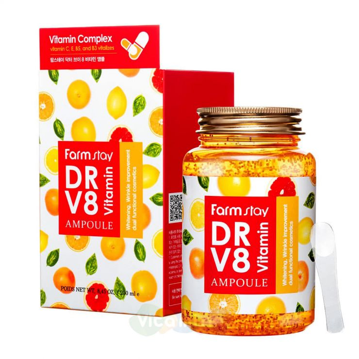 FarmStay Многофункциональная витаминная сыворотка DR-V8 Vitamin Ampoule, 250 мл