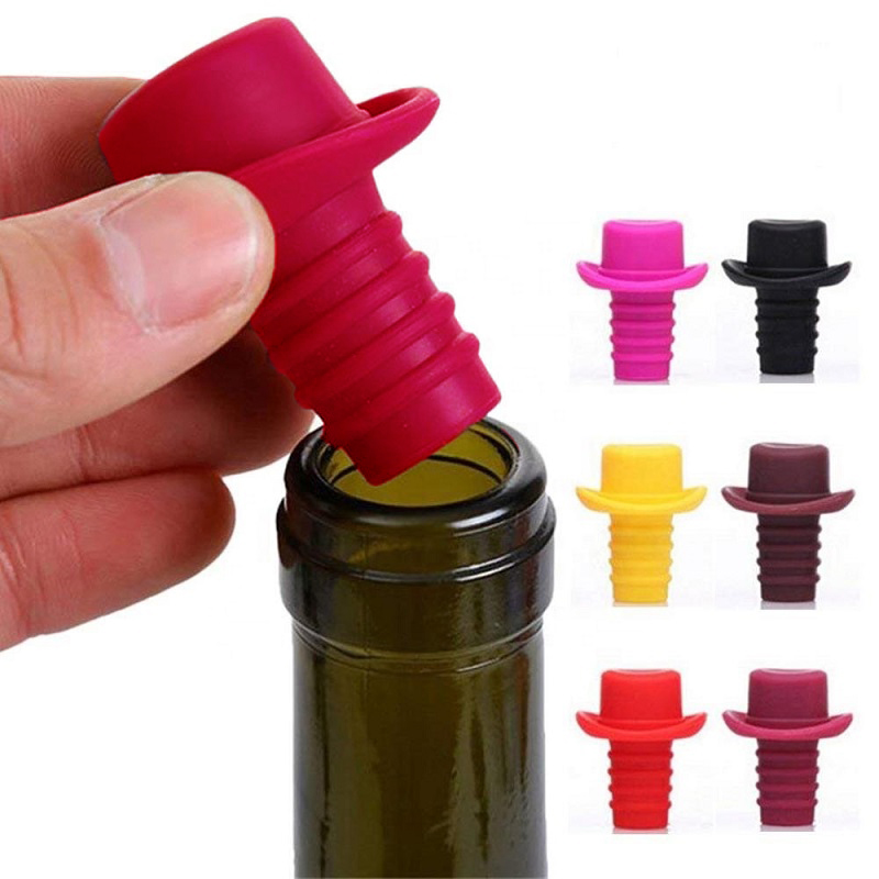 Пробка Для Бутылок Шляпа Silicone Bottle Stoppers, Цвет Красный