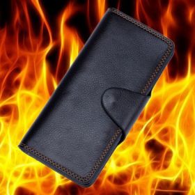 Огненный кошелёк (кожаный) (9*19 см) черный