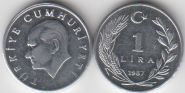 Турция 1 лира 1987 год UNC