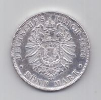 5 марок 1876 года Бавария Германия