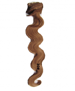 Искусственные волнистые термостойкие волосы на заколках №030 (55 см) - 12 заколок, 130 гр.