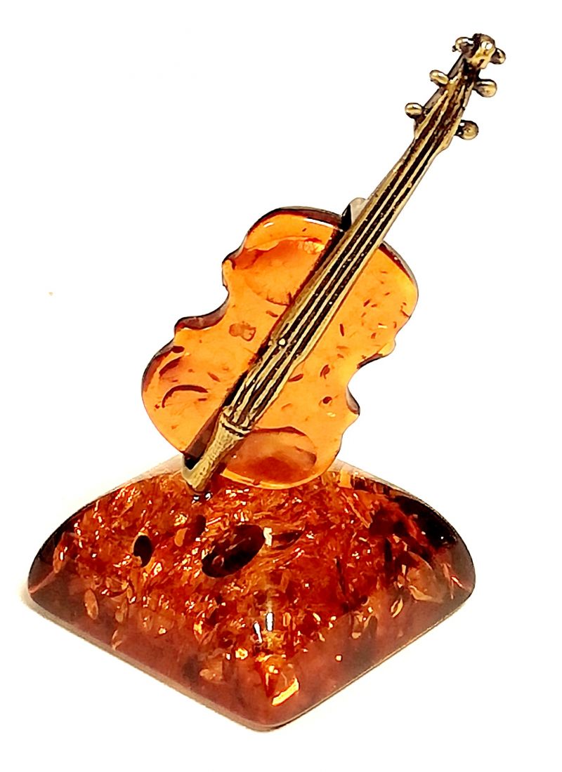 Фигурка Скрипка на янтаре