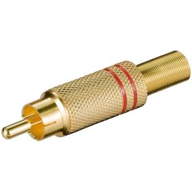 Разъем штекер RCA металл пайка черный/красный GOLD PROCONNECT