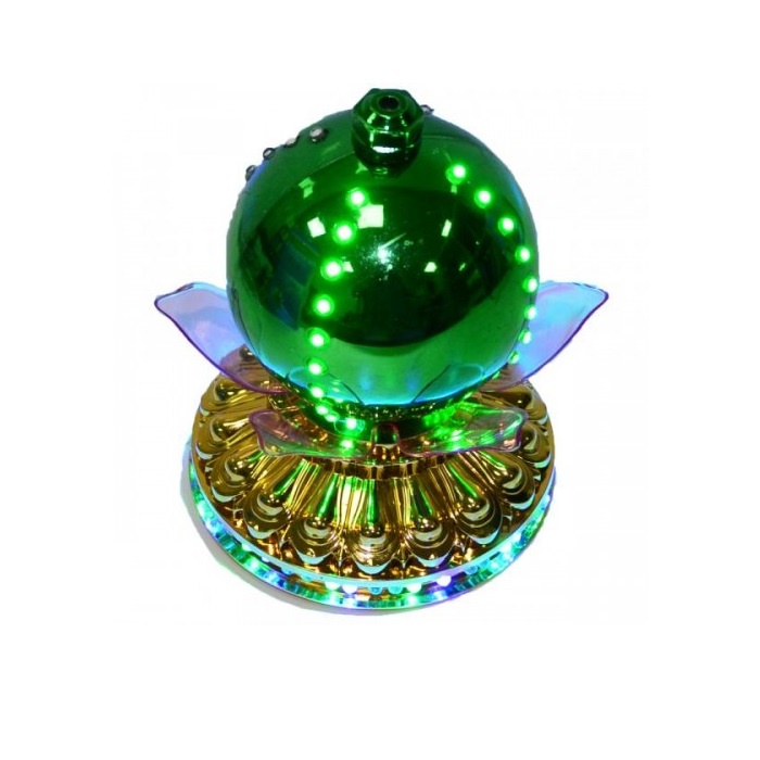 LED -Светильник Лотос С Шаром Цветной, 14 См, Цвет Зеленый