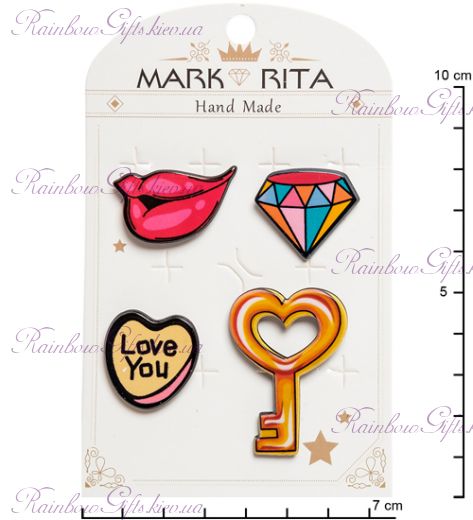Набор брошей с цанговым зажимом бабочка Модница "Mark Rita"
