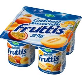 Продукт йогурный Фруттис 5% сливоч персик/мар/ананас/дыня 115гр. ООО Кампина