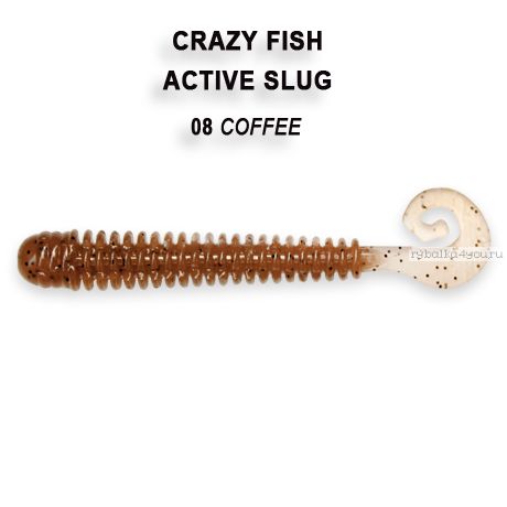 Мягкая приманка Crazy Fish Active Slug 2,8" 71мм / упаковка 8 шт / цвет: 8-4 (запах креветка)