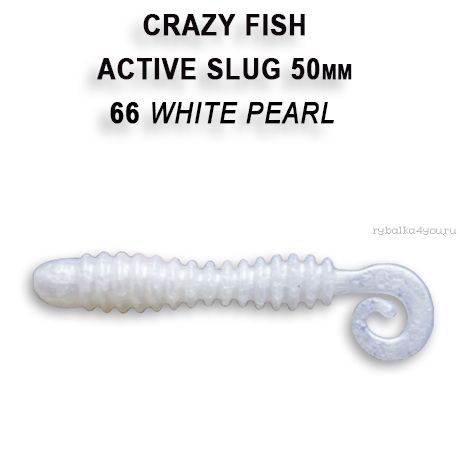 Мягкая приманка Crazy Fish Active Slug 2" 50мм / упаковка 10 шт / цвет: 66-6 (запах кальмар)