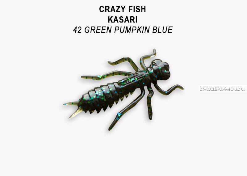 Мягкая приманка Crazy Fish Kasari ( Плавающий) 1" 27мм / упаковка 8 шт / цвет: 42-7 (запах креветка+кальмар)