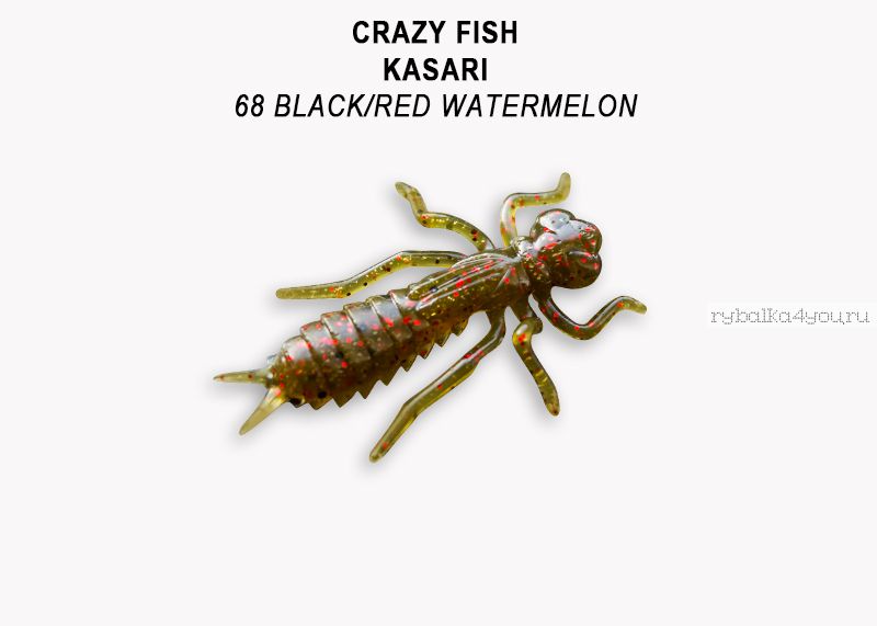 Мягкая приманка Crazy Fish Kasari ( Плавающий) 1" 27мм / упаковка 8 шт / цвет: 68-7 (запах креветка+кальмар)