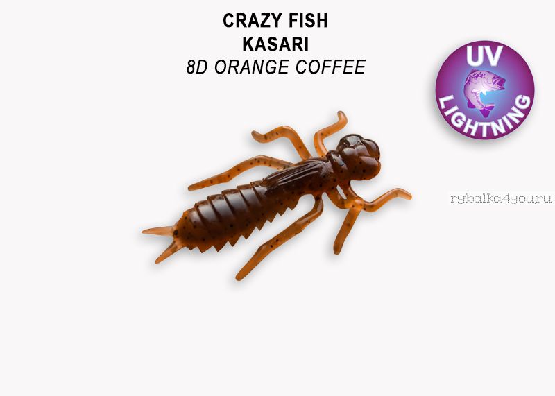Мягкая приманка Crazy Fish Kasari ( Плавающий) 1" 27мм / упаковка 8 шт / цвет: 8d-7 (запах креветка+кальмар)