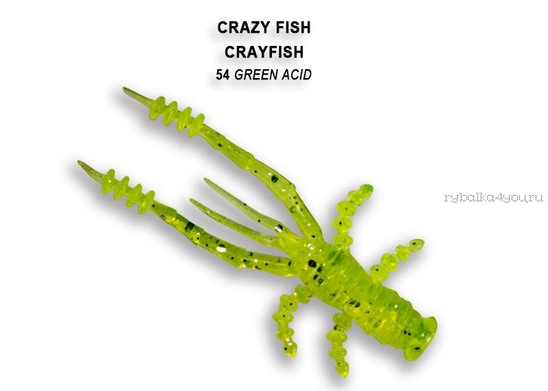 Мягкая приманка Crazy Fish Crayfish 1,8" 45мм / упаковка 8 шт / цвет:54-6 (запах кальмар)