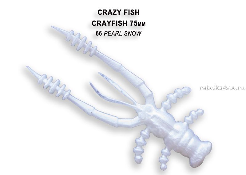 Мягкая приманка Crazy Fish Crayfish 3" 75мм / упаковка 7 шт / цвет:66-6 (запах кальмар)