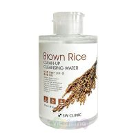 3W CLINIC Очищающая вода для снятия макияжа с экстрактом риса Brown Rice Clean-Up Cleansing Water, 500 мл