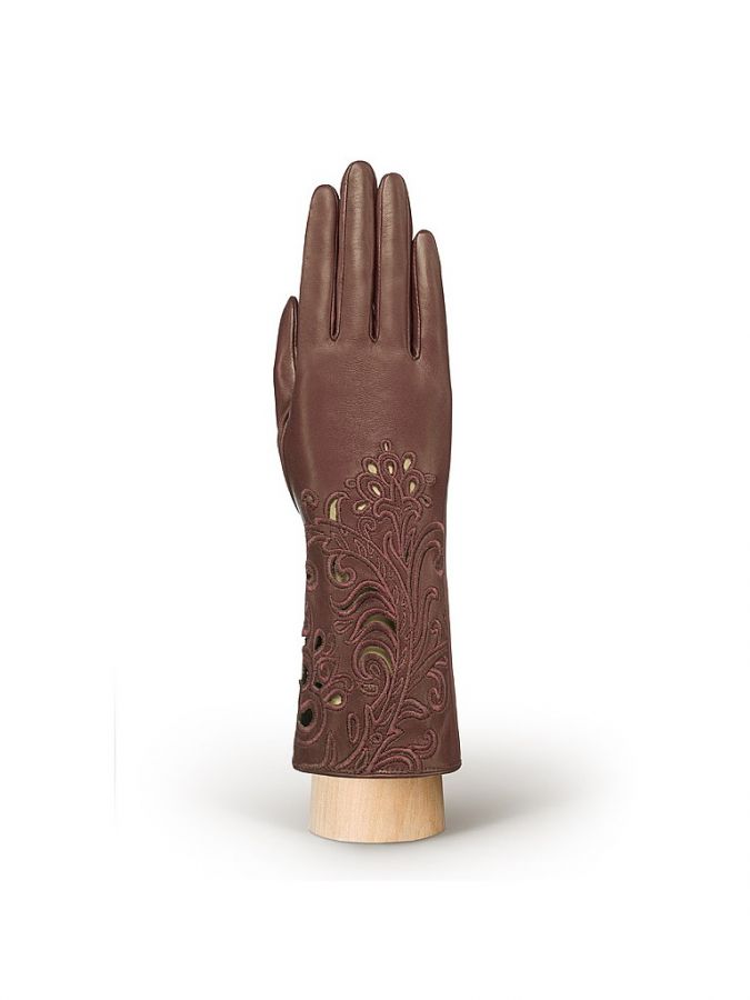 Кожаные перчатки с вышивкой ELEGANZZA GR01-00010671