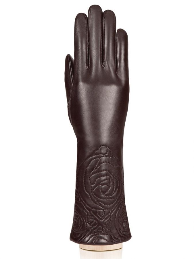 Кожаные перчатки с прострочкой в виде розы ELEGANZZA GR01-00020762