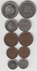 Нидерланды  Набор 5 монет