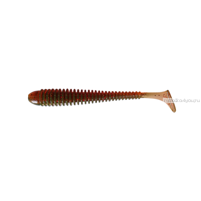 Приманка Pike Hunter Ribbed Worm 89 мм / упаковка 8шт / цвет:  Motor Oil Red Flake