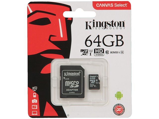 Карта памяти 64 гб sdxc kingston