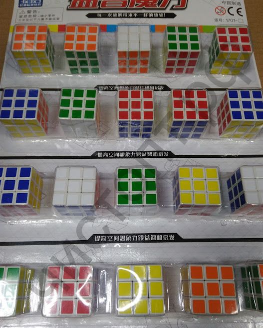 Мини кубик рубик 1701 3см х 3см цветные на блистере отгрузка по 5 шт.
