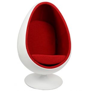 Кресло Ovalia Egg Style Chair красная ткань