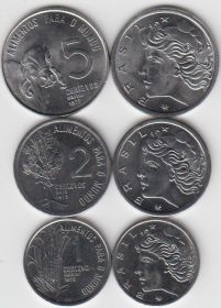 Бразилия Набор 3 монеты