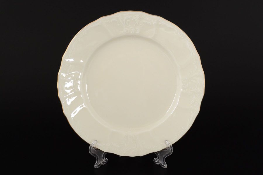 Набор тарелок "Белый узор BE-IVORY", 19 см